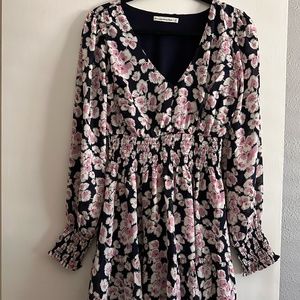 Long-Sleeve Drop-Waist Mini Dress